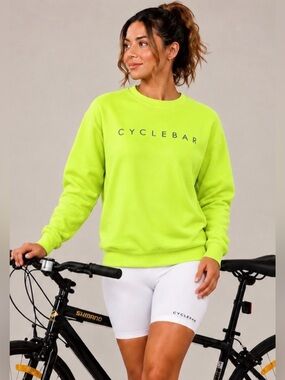 CYCLEBAR Neon Yellow Logo Crewneck Sweatshirt NWT Size Small